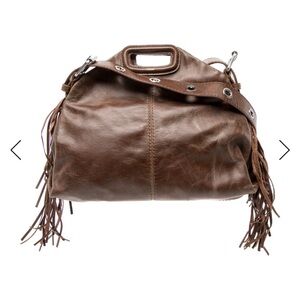 Brown Leather Fringe Handbag